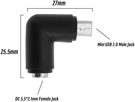 2pcs dc 5.5x2.1mm para mini adaptador USB 90 graus Mini DC Adaptador de energia Conector de carga de alimentação para pequenos