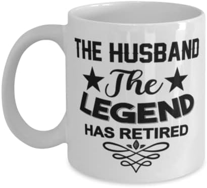 Marido caneca, a lenda se aposentou, idéias de presentes exclusivas para o marido, copo de chá de caneca de café branco