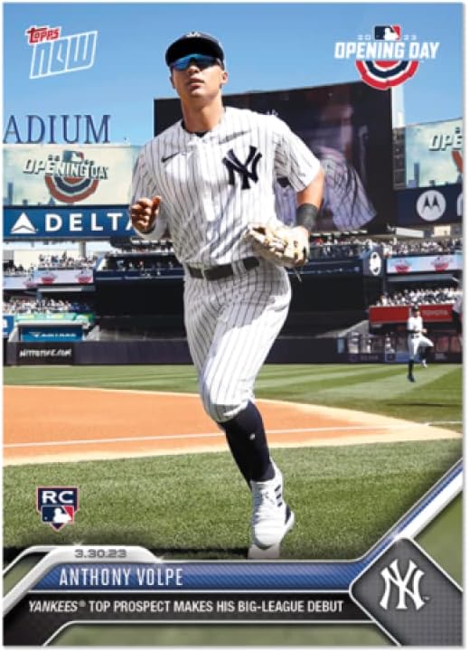 2023 Topps Now Baseball #2 Anthony Volpe New York Yankees RC Rookie Big League Estreia 1st MLB Cartão Oficial de Trading Card Online Exclusive Limited Print Run