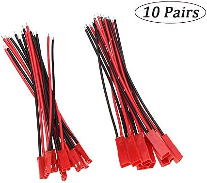 Linsyrc 10 pares 2 pinos jst syp plugue fêmea conector fêmea adaptador com fio com 10cm 22AWG Silicone Wire