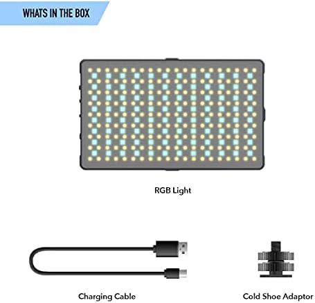 DigiPower Goviral Painel de luz LED RGB, 276leds, 24 configurações de brilho, 25 temperaturas de cores, 21 RGB de predefinições