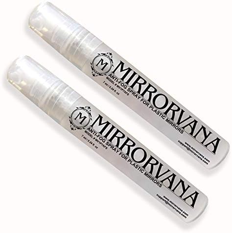 Mirrorvana 2-Pack Anti-Fog Spray para chuveiro e espelhos de barbear e espelho de chuveiro sem nevoeiro para barbear com pacote de