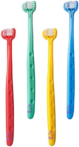 Escovas de dentes de viagem de doitool 4pcs escova de dentes de 3 lados para embrulho macio- em torno de treinar escova de dentes de escova de dentes cerda de 3 lados escova de dentes triplos escova de dentes de dentes