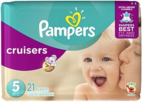 Pampers Cruisers Dipersable Freiapers Tamanho 5, 21 contagem, Jumbo