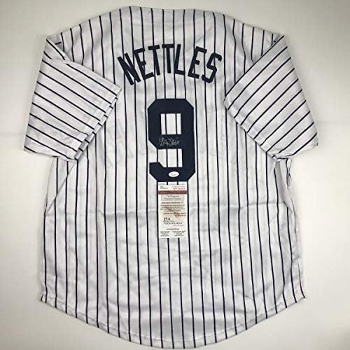 Autografado/assinado Graig Nettles New York Pinstripe Baseball Jersey