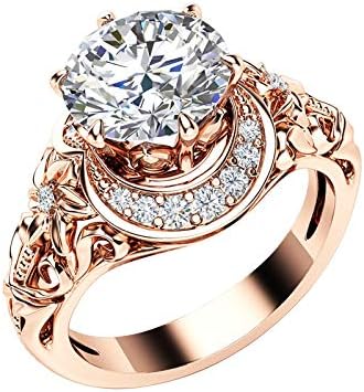 Dbylxmn requintado requintado com comemorar o anel mulheres noivado Jóias de casamento acessórios de presente anéis ajustáveis ​​grossos