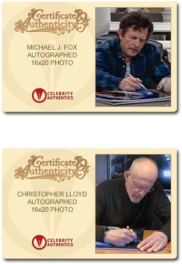 Michael J. Fox, Christopher Lloyd autografou de volta ao futuro II Marty McFly, Doc Brown 16x20 Poster Art