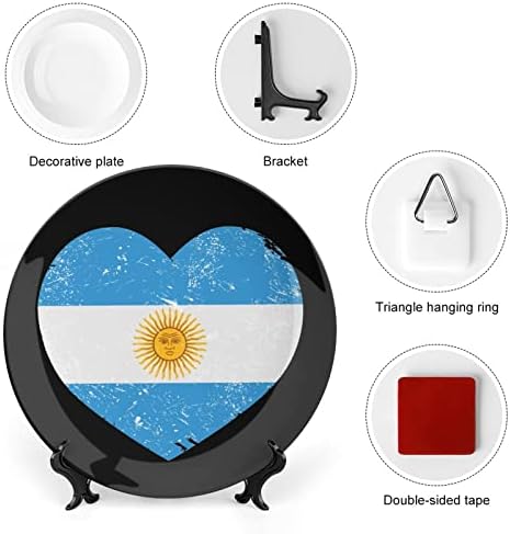 Argentina Retro Coração em forma de chinina China Decorativa Placas Cerâmicas Artesanato com Display Stand for Home Office