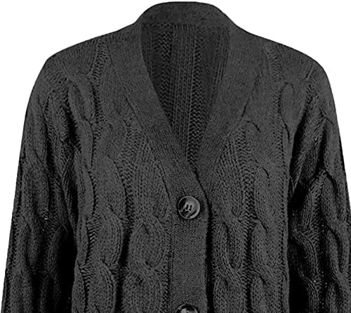 Foviguo simples outono de manga comprida suéter ladie's workout long sólida solt sweater sweater V pescoço de bolso macio