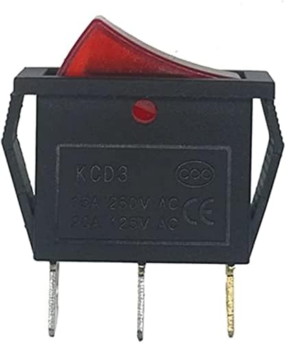 Xiangbinxuan Micro Switches interruptor de balanço 20pcs 50pcs kcd3 30 * 13mm spst 3pin 15a 250V Snap-in On/Off Position Snap Boat Rocker Switch com luz indicadora