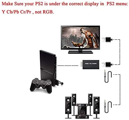 Adaptador AV de vídeo para Sony PlayStation 2 ps2 para conversor HDMI com saída de áudio de 3,5 mm, para HDTV HDMI Monitor by Farenow