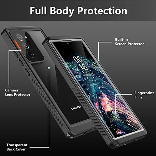 Antshare para Samsung Galaxy Note 20 Ultra Case à prova d'água, protetor de tela construído Protetor de corpo inteiro Proteção
