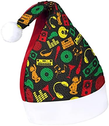 Music Club DJ Color Liginas Chapéus de Natal Santa Xmas para adultos Fantas de festa de Natal Merry