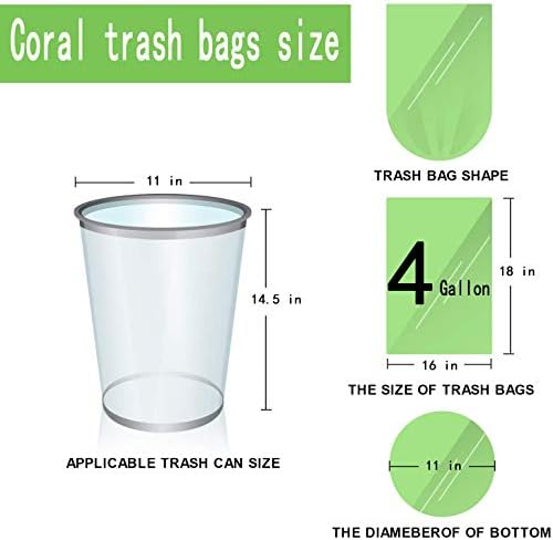 Sacos de lixo/lixo substanciais embalados individualmente, sacos de lixo de 4 galões/sacos de lixo para banheiro, quarto, escritório, carro, cozinha, casa