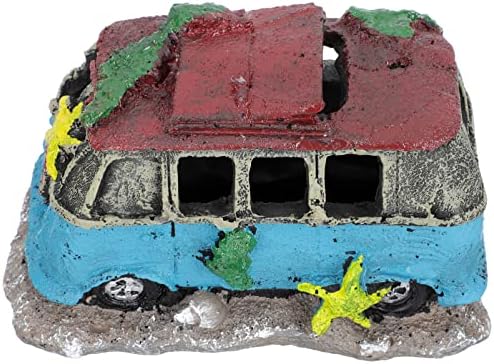 Cabilock Car decoração de carros decoração de aquário decorações de cavernas resina resina de ônibus vintage ornamento