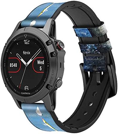 CA0178 BURS Pesca de couro e silicone Smart Watch Band Strap for Garmin Approach S40, Forerunner 245/245/645/645, Venu Vivoactive