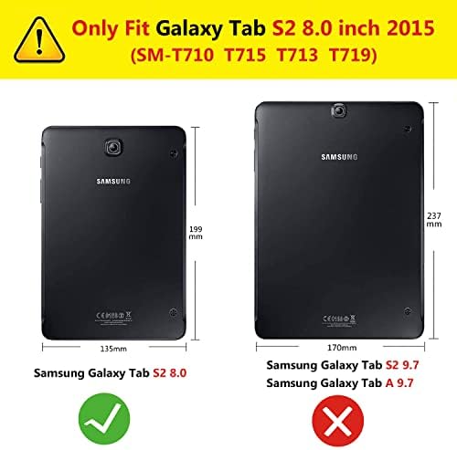 Caso para Samsung Galaxy Tab S2 8,0 polegadas 2015, 360 graus Caso de proteção rotativo Caso de proteção Smart, com caneta Stylus,