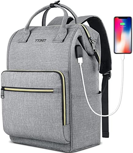 Mochila de laptop Ytonet de 17 polegadas para mulheres, mochila de viagem extra grande com porto de carregamento USB Anti -roubo