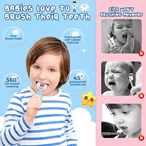 Auruza Kids U Em forma de dentes de escova de dentes em forma de alimento Cabeça de silicone macia, limpeza de escova de dentes oral