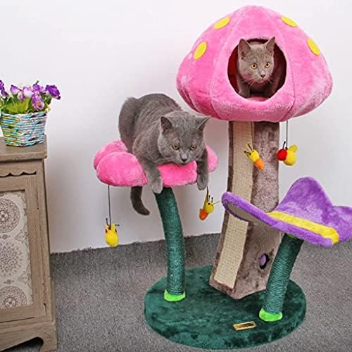 Viinice Risping Post Cat Tree Activity Center, Torre de gato de escalada de gato pequeno com plataforma de repouso de flores, sisal