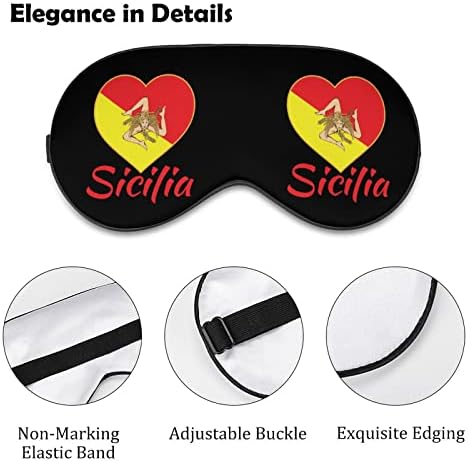 Bandeira da máscara do sono da Sicília Durável Tampas de máscara de olho macias com cinta ajustável para homens mulheres