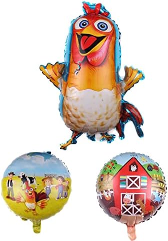 NYST 5 peças Fazendas de fazenda Mylar Balloons for Kids Farm com tema de decoração de festa de festas de festas favoritos