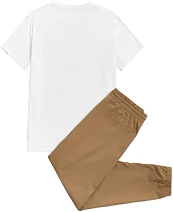OyoAnge Men's 2 peças roupas gráficas de manga curta camiseta e calça de carga tracksuit