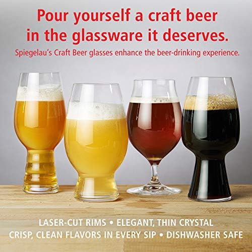 Glass robustas de cerveja artesanal Spiegelau, conjunto de 1, cristal sem chumbo, copos de cerveja modernos, lava-louças, seguro de vidro de cerveja de cerveja profissional de qualidade, 21 oz