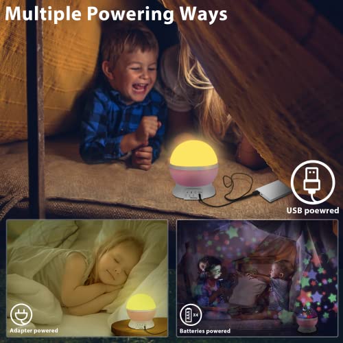 Moredig Night Lights for Kids Room, Star Projecor Night Light for Kids 360 graus Girls Girls Night Light com 8 Alteramento