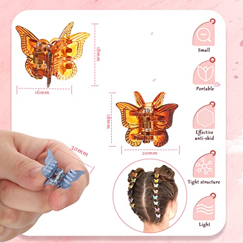 Juinte 100 pedaços de cabelos de borboleta clipes de borboleta para cabelos clipes de borboleta de meninas 90