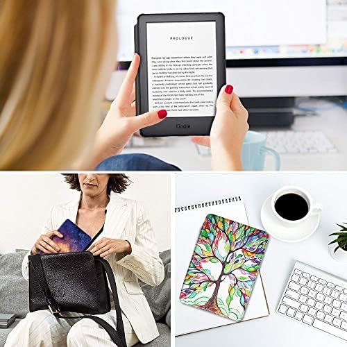 Kindle Paperwhite 1/2/3 Caso inteligente de couro, capa Slimshell para 6 Kindle Paperwhite 2012-2017 DP75SDI-Capa de proteção leve com sono/despertar automático, cinza Simple Forest Mountain, Paperwhite1-2-3 DP