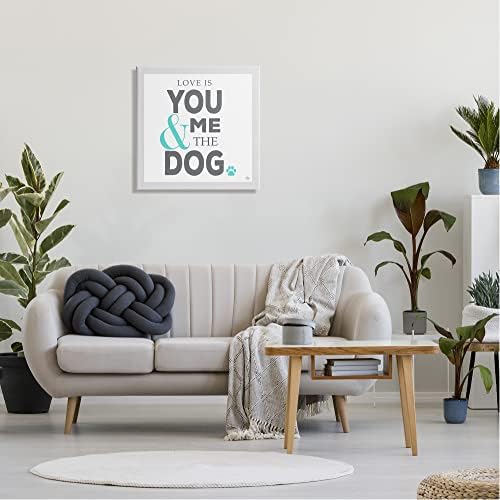 Stuell Industries Love Is You Me & the Dog Arte da parede da tela, Design de K. Kaufman