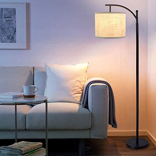 DLT Modern Arc Floor Lamp, Farthouse Floor Floor com lanternas de lanterna, luz industrial de leitura alta para quarto/sala