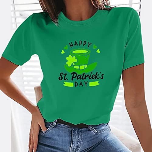 Tees vintage para mulheres verão 2023, feminino engraçado St Saint Patricks Day Tunic Short Summer Summer Basic Casual