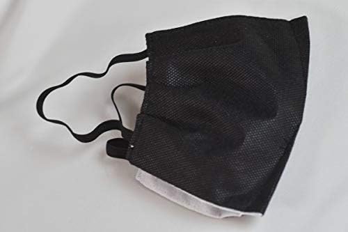Máscara facial ao ar livre de algodão protetora de 3 camadas | Design unissex | Lavável, reutilizável, filtro poli, tecido de algodão | Feito em San Fansico | Preto