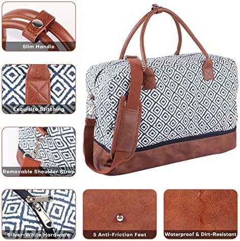 Konelia Weekender Bags for Women Canvas Travel Duffel Bags com compartimento de sapatos durante a noite Bolsa Carry On