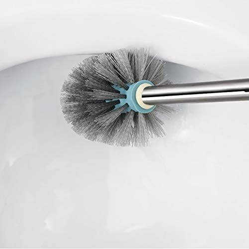 Escova de vaso sanitário pincel de vaso sanitário com aço inoxidável, alça longa de 360 ​​graus de limpeza do vaso