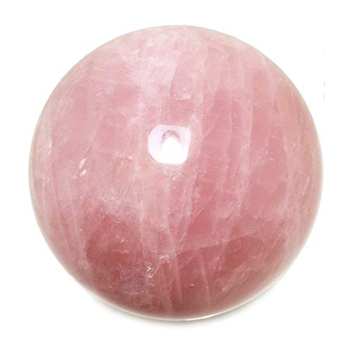 Kaylabubble Natural Rose Quartz Cristal Healing Sphere Ball, Rara Bola de Pedra de Power Proteção para Decoração, Meditação, Feng Shui, Made