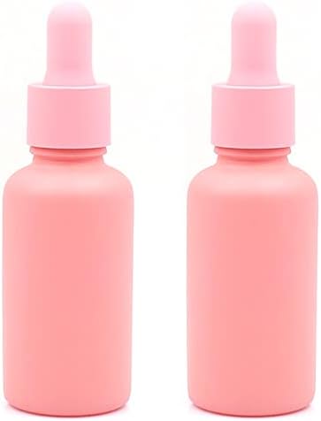 2 PCs 30 ml Gotes de gotas de gotas de vidro rosa vazias reabastecíveis petróleo de óleo essencial garotos de gotas de maquiagem