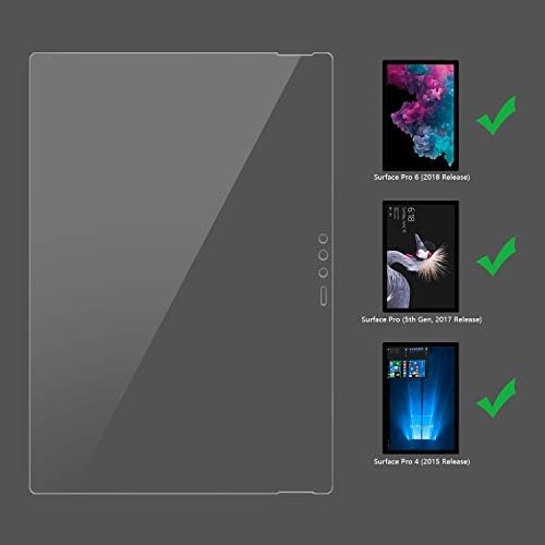 Protetor de tela de vidro temperado da ADEWAY para Surface Pro 6/5/4 de 12,3 polegadas, HD Limpo, corte precisamente, resistente a arranhões, alta responsividade, 12,3 polegadas （2 pacote）