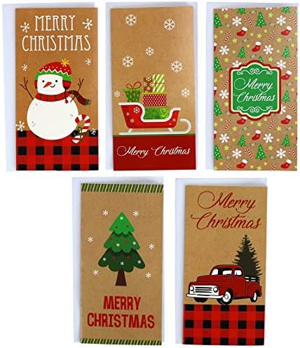 Iconikal Kraft Christmas Presente/titulares de dinheiro e envelopes, 30 acusações