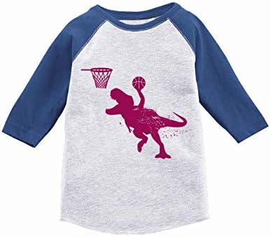 Awkward Styles Basketball Dinossauro Camisa de camisa de beisebol de dinossauros Raglan Dinosaur