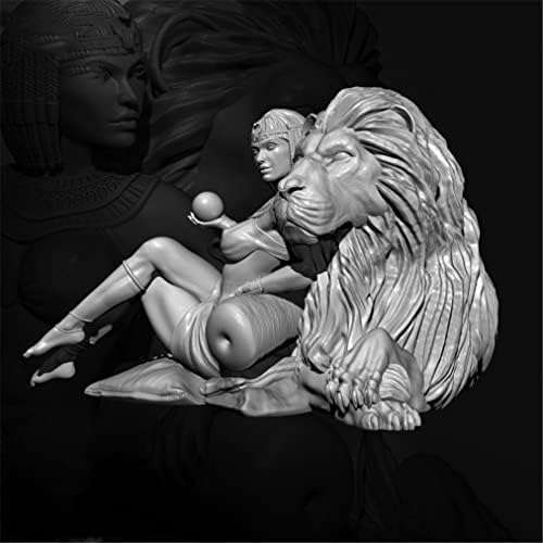 ETRIYE 1/24 Fantasia com tema da rainha e resina de leão kit de caracteres de resina Lion Kit não pintada e desmontada kit em miniatura