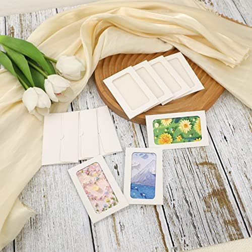 Vin Beauty 60 PCS Janela de cartão de presente envelopes, envelopes de cartão -presente Clear Blank Gift Card Mini Mini