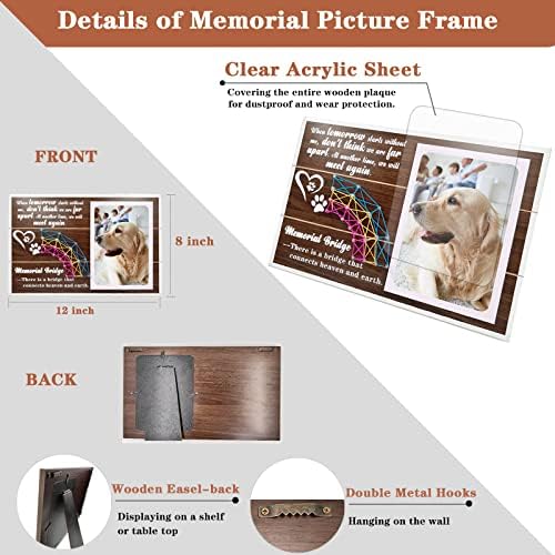 VenBeel Pet Memorial Picture Frame - Presentes memoriais para animais de estimação para perda de cachorro, perda de simpatia