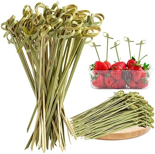 Sukh 100pcs Bamboo Knot Picks - Bamboo Apertizador Escolha espetos de coquetel para os aperitivos picaretas de coquetel