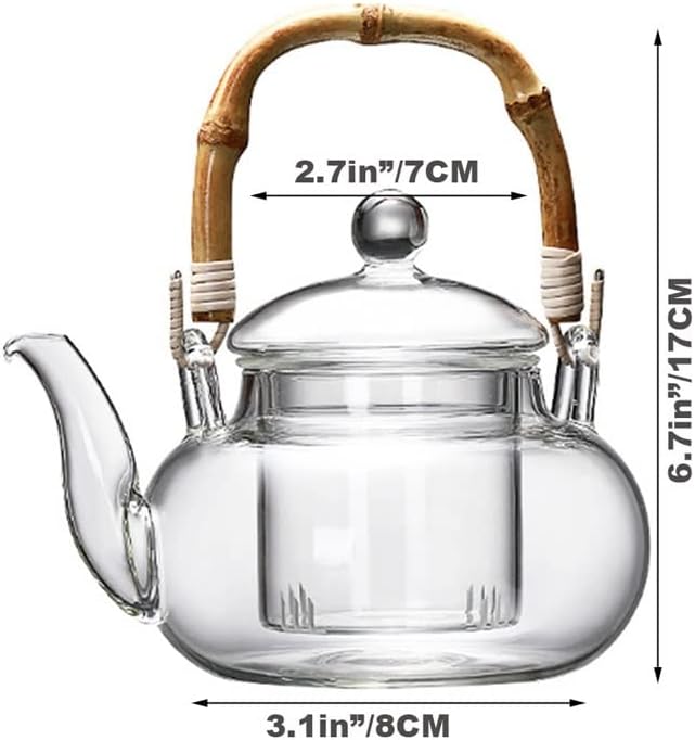 Uxzdx kettle transparente chaleira flor xícara de chá de suco de suco de panela quente utensils