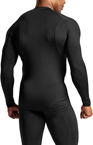TSLA 1 ou 3 Pack Men's UPF 50+ Camisetas de compressão de manga longa, camisa de treino atlético, guarda de erupção cutânea de esportes aquáticos