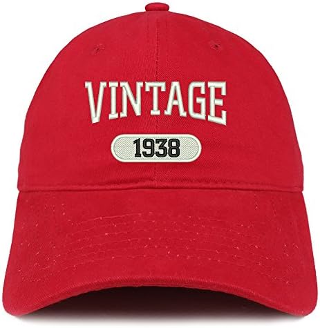 Trendy Apparel Shop Vintage 1938 Bordado 85º aniversário Capinho de algodão de encaixe relaxado