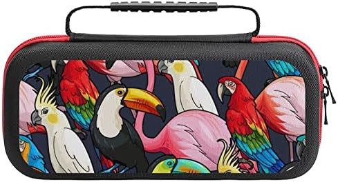 Pofeiros tropicais Papagão de transportação de flamingo para troca de bolsa de armazenamento de viagem portátil bolsa de concha dura